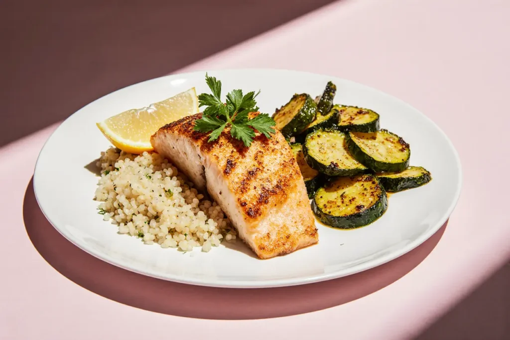 Mediterranean-style baked redfish recipe with lemon, olives, and cherry tomatoes—an easy fusion twist on traditional red fish recipes, perfect for healthy and flavorful home cooking.